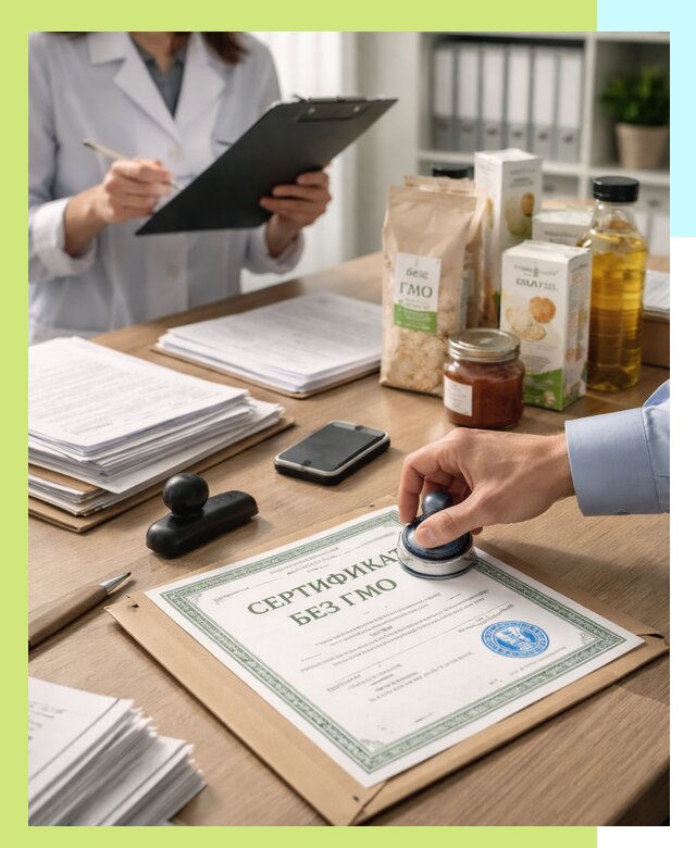 Получение сертификата Без ГМО для продукции в Евпатории